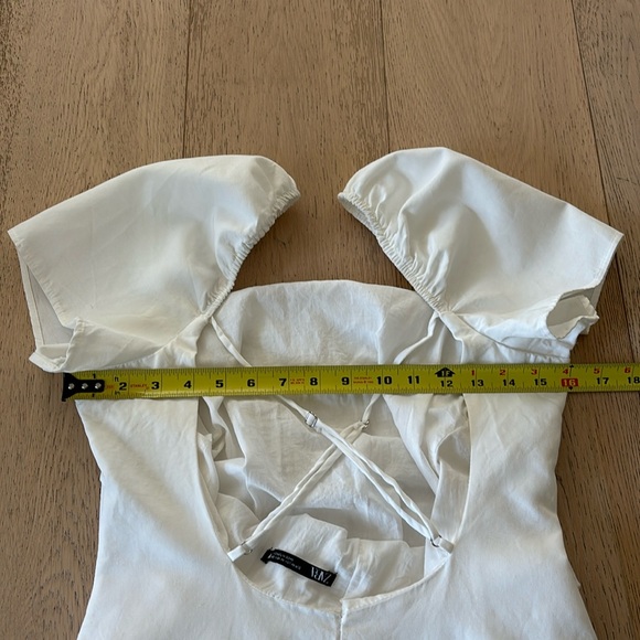 Zara Puff Sleeve White Mini Dress - Picture 13 of 15